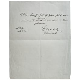 Admiral Reinhard Scheer (1863 - 1928) - eigenh&auml;ndiger Brief 1922