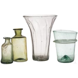 Zwei Becher und zwei Glasfl&auml;schchen, deutsch, 17. /18. Jhdt.