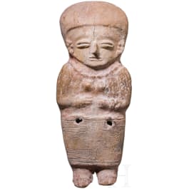 Gro&szlig;e pr&auml;kolumbische weibliche Tonfigur, Ekuador, wohl 500 - 1500 n. Chr.