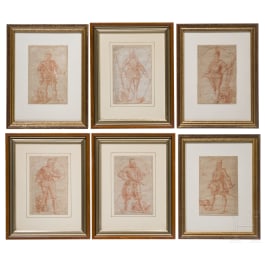Six red chalk drawings after Giovanni Battista Fontana, circa 1735
