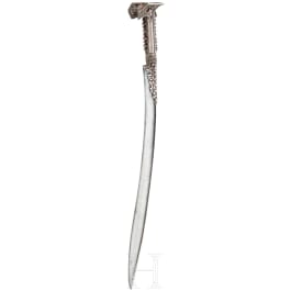 A silver mounted and coral studded yatagan, Crete, dated 1796