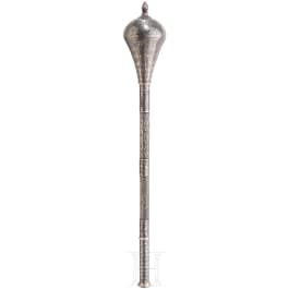 A silver damascened Indopersian mace, ca. 1900