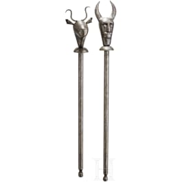 Two Persian ceremonial maces, circa 1900