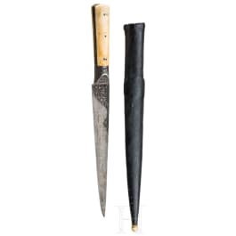 A fine Persian kard with chiselled wootz blade, 2nd half of the 18th century