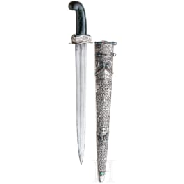 A Sino-Tibetan silver-mounted dagger, 19th century