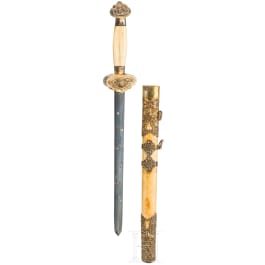 A Chinese ivory mounted minature jian, 19th century