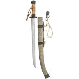 A Chinese Dao with rayskin scabbard, 19th century