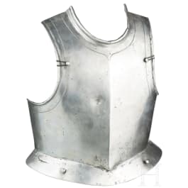 A German bulletproof cuirassier's breastplate, ca. 1620