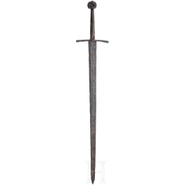 A German hand-and-a-half sword, circa 1400