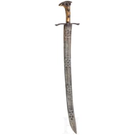 A German hunting sabre with fine etched blade, circa 1660