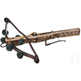 A richly decorated German crossbow, historicism, in the style of circa 1600