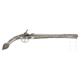A silver mounted Montenegro Miquelet-pistol, ca. 1820