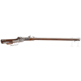 A North Bavarian wheellock rifle, dated 1674