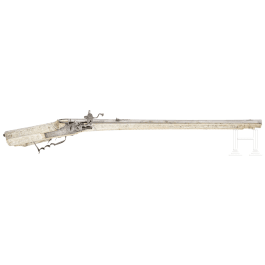 A wheellock hunting rifle with richly engraved, presumably later ivory-veneered stock, Wilhelm Neubauer of Prague, circa 1690/95