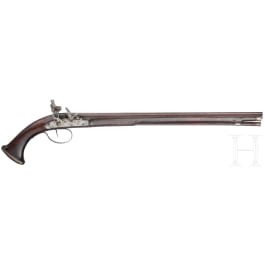 A long French flintlock pistol, circa 1650