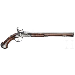 A long French flintlock pistol, circa 1710