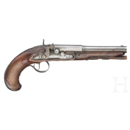 An adapted percussion pistol, Gaetcke in Schleswig, circa 1780