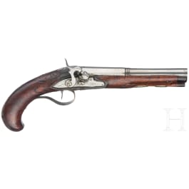 A German percussion pistol, circa 1780