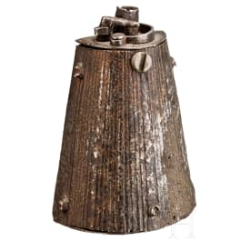 An iron ignition herb bottle, Brescia, circa 1600