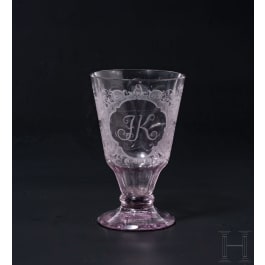 Jagdliches, kleines Schliffglas, Schlesien, um 1760/70