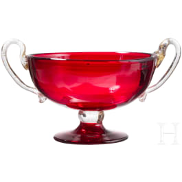 Henkel-Fu&szlig;schale, Murano, um 1900
