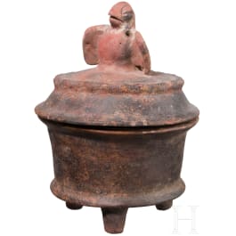 Pr&auml;kolumbisches R&auml;uchergef&auml;&szlig; mit Vogel, Maya-Kultur, Pr&auml;klassik, ca. 200 - 300 n. Chr.