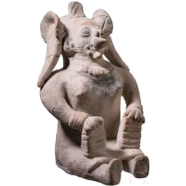 Gro&szlig;e pr&auml;kolumbische Tonfigur, Ekuador, wohl 500 - 1000 n. Chr.
