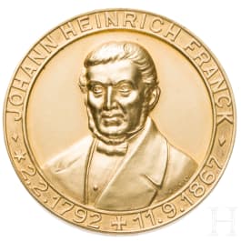 Goldmedaille anl&auml;&szlig;lich des 100-j&auml;hrigen Firmenjubil&auml;ums der Firma Franck in Ludwigsburg
