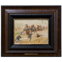 Christian Sell der J&uuml;ngere (1854 - 1925) - &Ouml;sterreichische Sanit&auml;ter im Schlachteinsatz, Gouache, um 1910/14