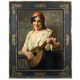 Hans Hassenteufel (1887 - 1943), „Musikantin mit Mandoline“, München, 1. Hälfte 20. Jhdt.