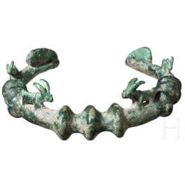 Bronzener Halsreif mit Tierdarstellungen, &ouml;stliches Vorderasien, 10. - 8. Jhdt. v. Chr.
