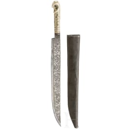Silbertauschiertes Messer, balkant&uuml;rkisch, 19. Jhdt.
