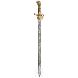 Jagdschwert mit vergoldetem Gef&auml;&szlig;, deutsch, um 1820