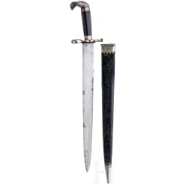 Silbermontierter aufpflanzbarer Hirschf&auml;nger, Sachsen, um 1730/40
