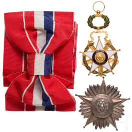 Nationaler Verdienstorden (Orden Nacional al M&eacute;rito), Set der 1. Klasse (Gro&szlig;kreuz), gestiftet in Paraguay 1865