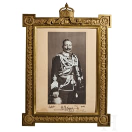威廉二世皇帝——1909年官方礼品相框内的签名题赠照片