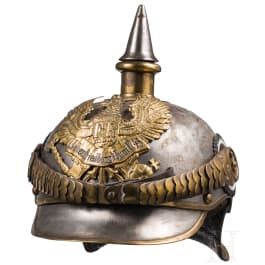 M 1889 हेलमेट, Kürassier-Regiment "Königin" (Pommersches) Nr. 2 के सैनिकों के लिए, लगभग 1900