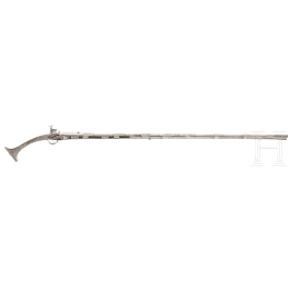 An Albanian long silver mounted flintlock rifle, ca. 1800