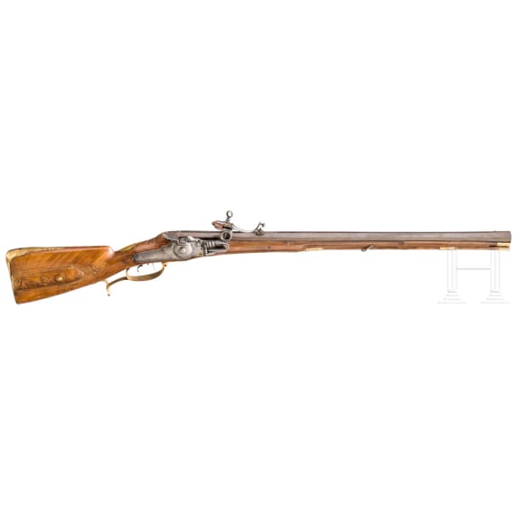 A deluxe wheellock rifle, so-called "M&uuml;llerb&uuml;chse", with self-cocking wheellock, J.C. Schneider, Goslar, circa 1720