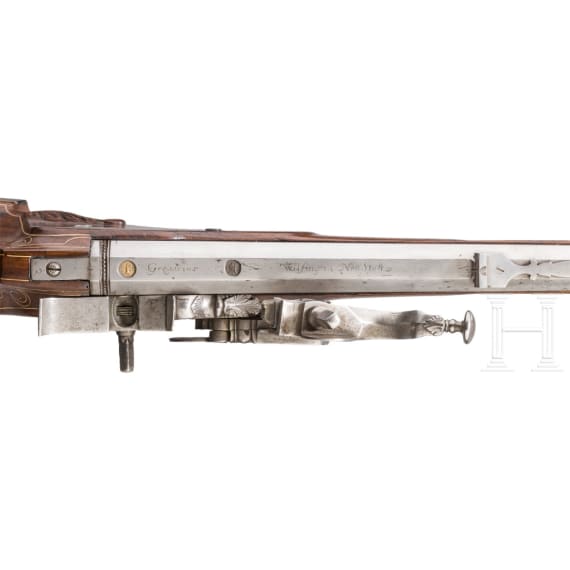 A wheellock rifle, Johann Christoph Kuchenreuter, Steinweg near Regensburg, circa 1780