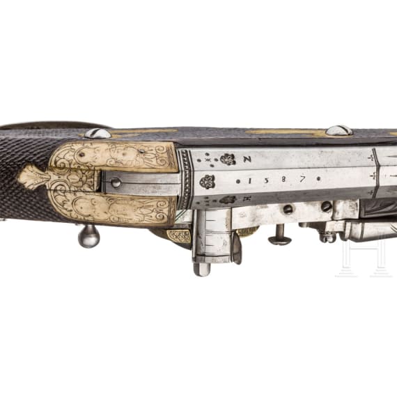 A wheellock puffer for lifeguard officers of the Electorate of Saxony, Zacharias Herold, Dresden, dated 1587