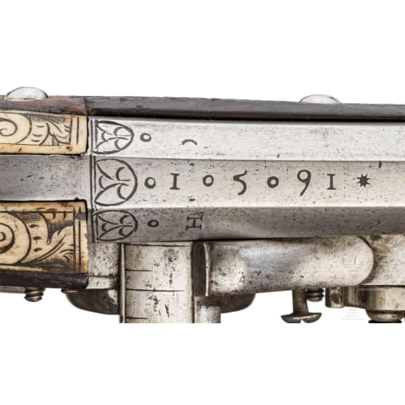 A wheellock puffer for enlisted men of the lifeguard of the Electorate of Saxony (2nd model), master "CH", dated 1591