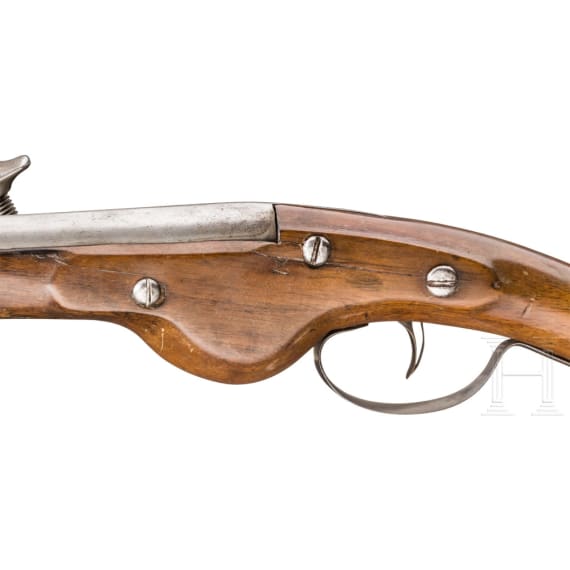 Milit&auml;rische Radschlosspistole, deutsch, um 1650/60