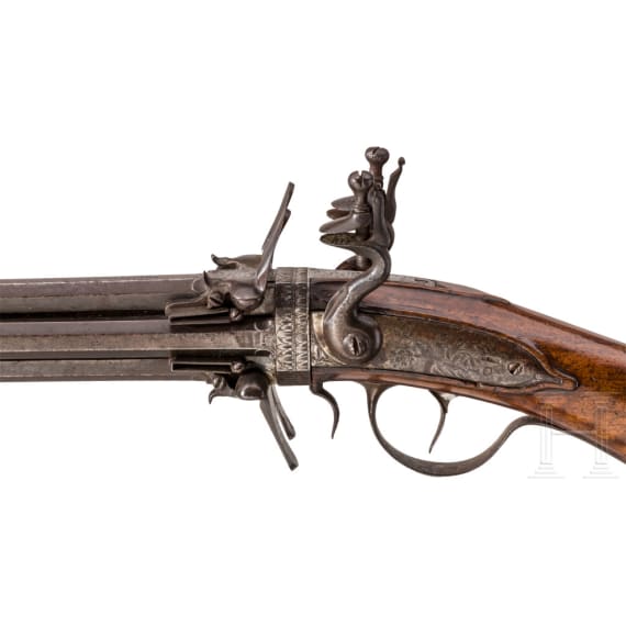 A significant flintlock double wender by Cornelius Clett, Salzburg, circa 1660
