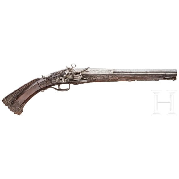 A flintlock carbine with folding stock from the Visconti House, Italy, 2nd half of 17th century