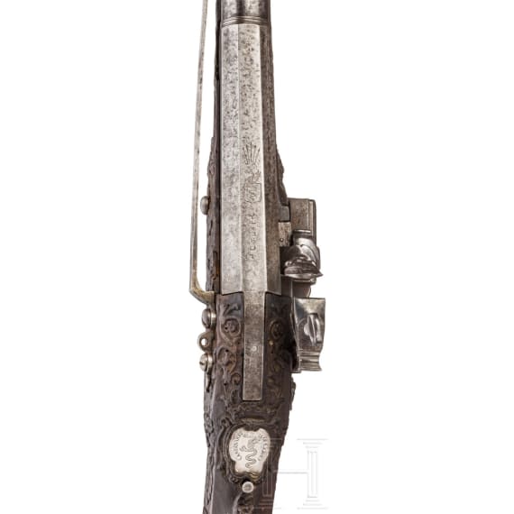 A flintlock carbine with folding stock from the Visconti House, Italy, 2nd half of 17th century