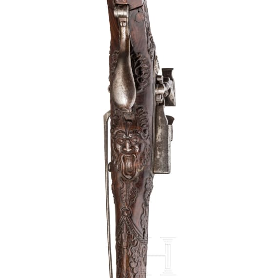 A flintlock carbine with folding stock from the Visconti House, Italy, 2nd half of 17th century