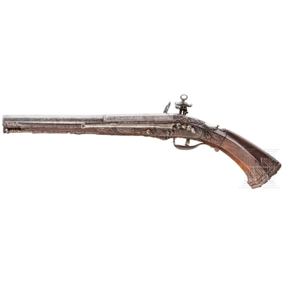 A flintlock carbine with folding stock from the Visconti House, Italy, 2nd half of 17th century