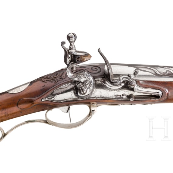 A silver-mounted flintlock rifle, Friedrich Ostermann, Copenhagen, circa 1710/20