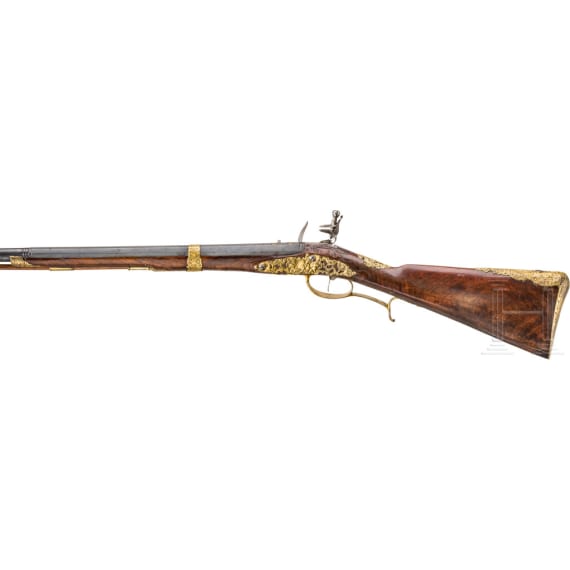 A deluxe flintlock rifle, Carlsbad, circa 1740